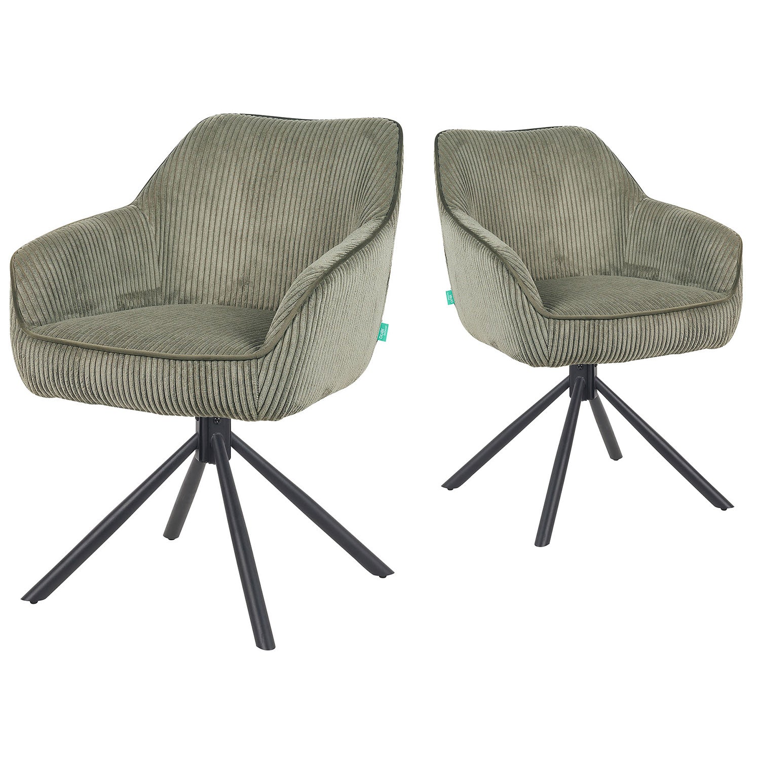 Mika-Maya 2er-Set - Drehsessel mit Federkern Polsterung