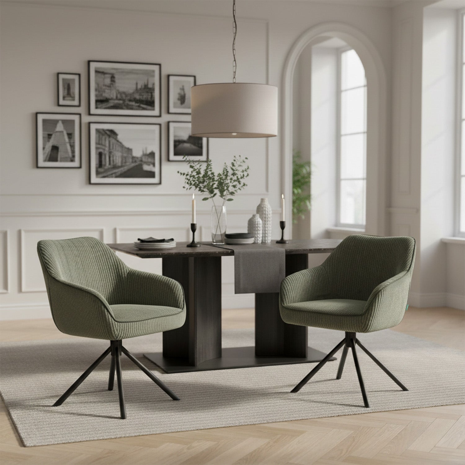 Mika-Maya 2er-Set - Drehsessel mit Federkern Polsterung