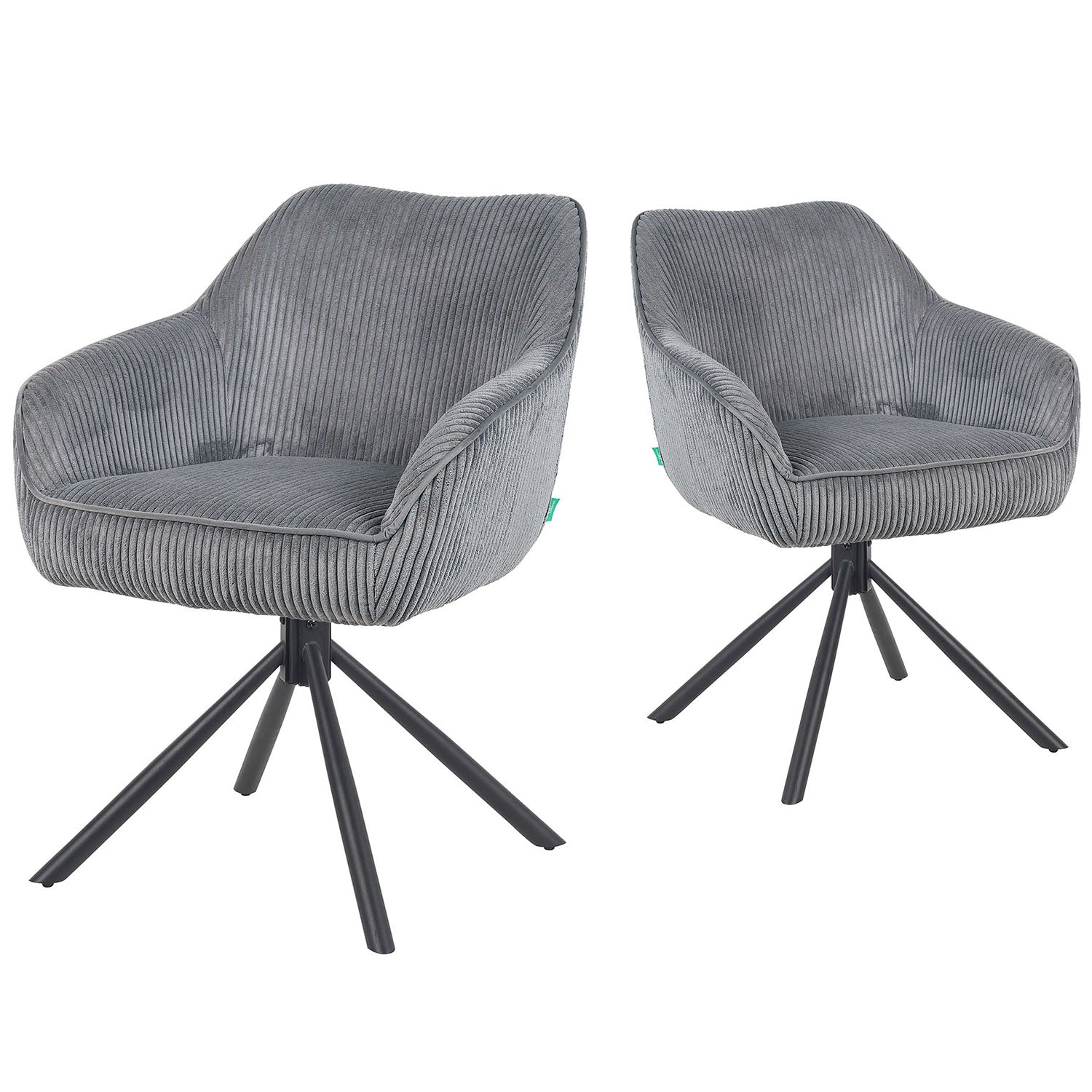 Mika-Maya 2er-Set - Drehsessel mit Federkern Polsterung