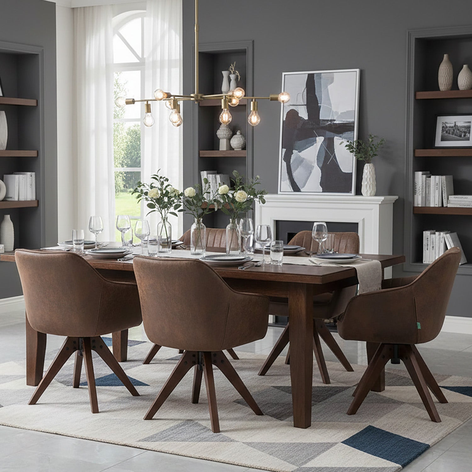 Esszimmerstuhl Mika-Finn 2er-Set | 360° drehbar | Eiche geölt Natur