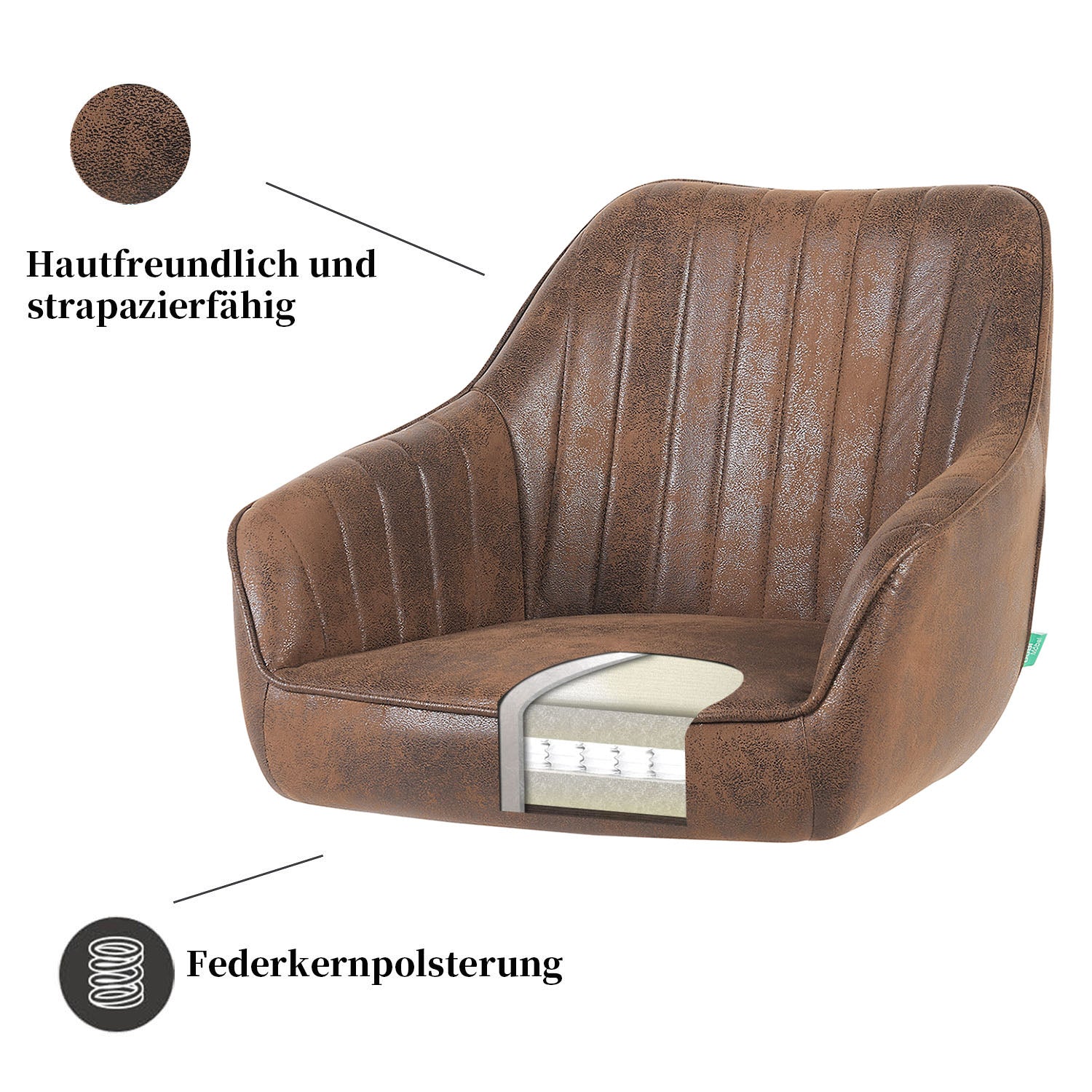 Esszimmerstuhl Mika-Finn 2er-Set | 360° drehbar | Eiche geölt Natur