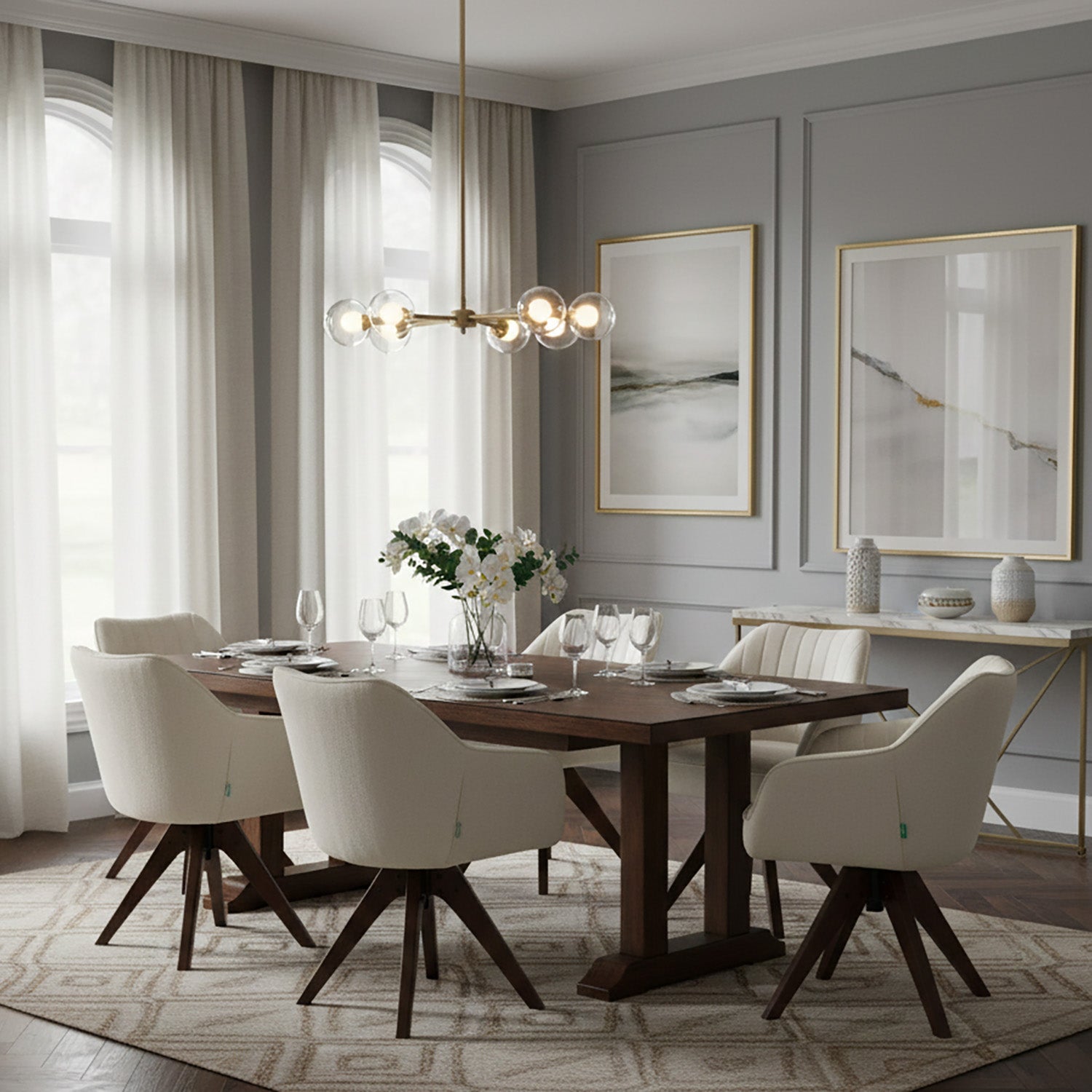 Esszimmerstuhl Mika-Finn 2er-Set | 360° drehbar | Eiche geölt Natur