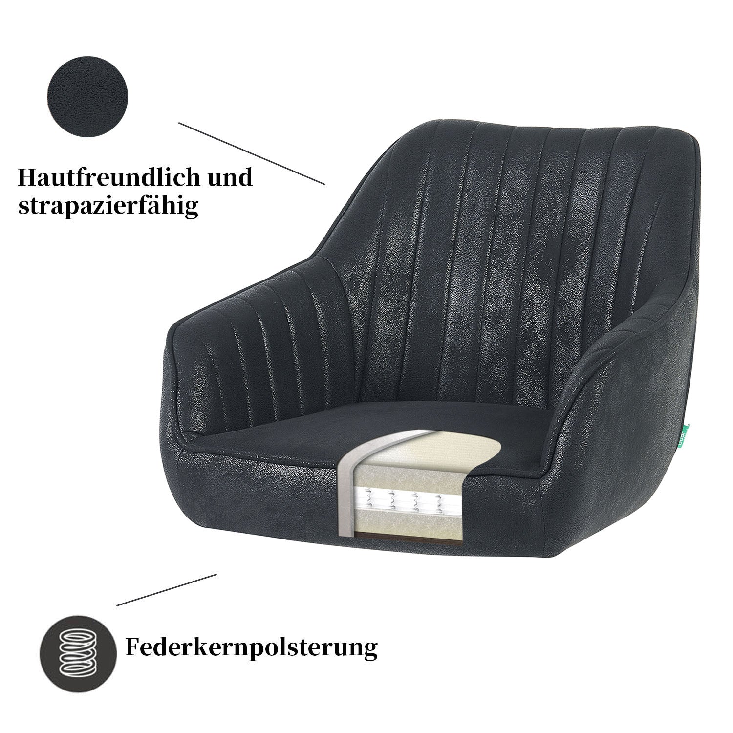 Esszimmerstuhl Mika-Finn 2er-Set | 360° drehbar | Eiche geölt Natur