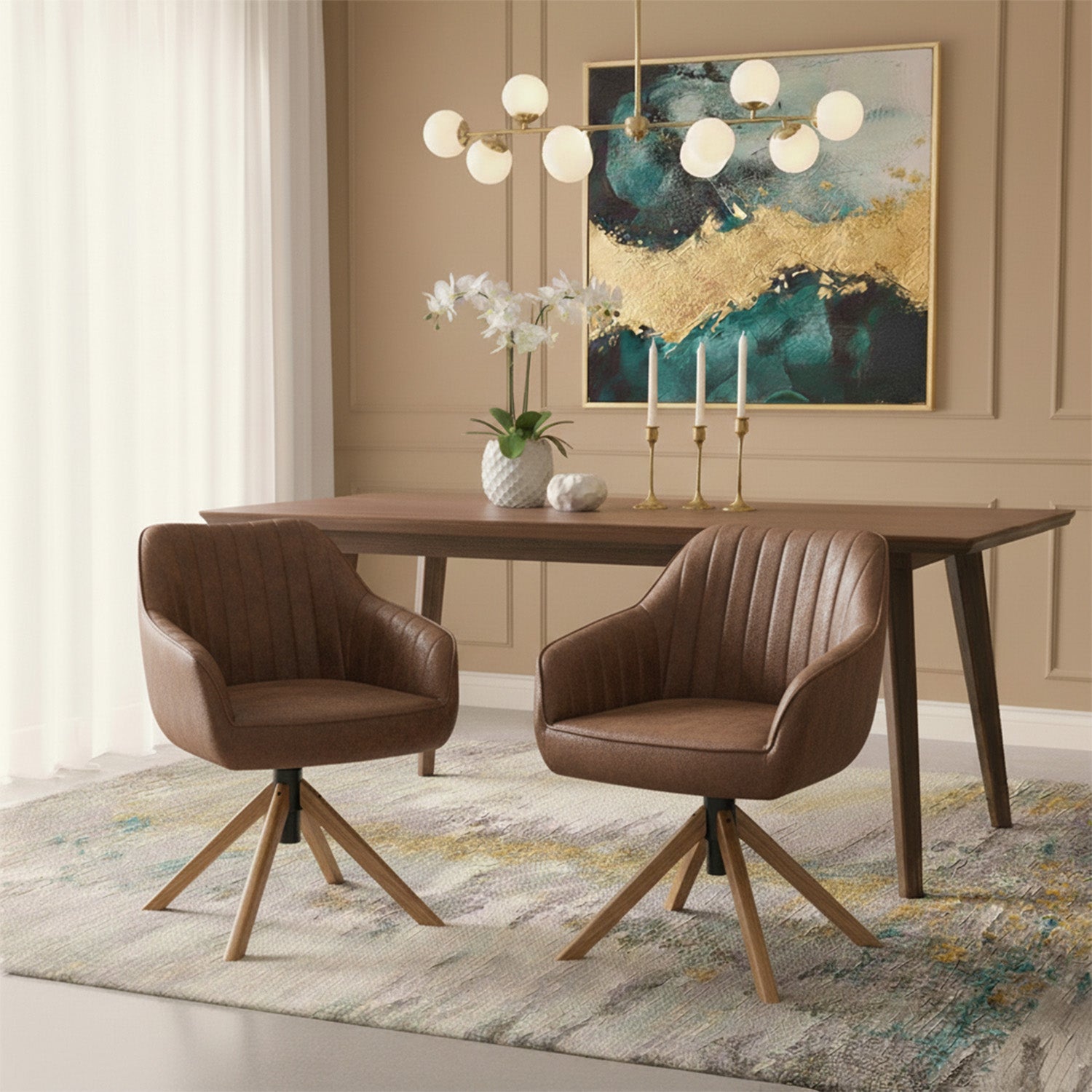 Mika-Luis 2er-Set - Polstersessel in Wildlederoptik, Cord, Webstoff