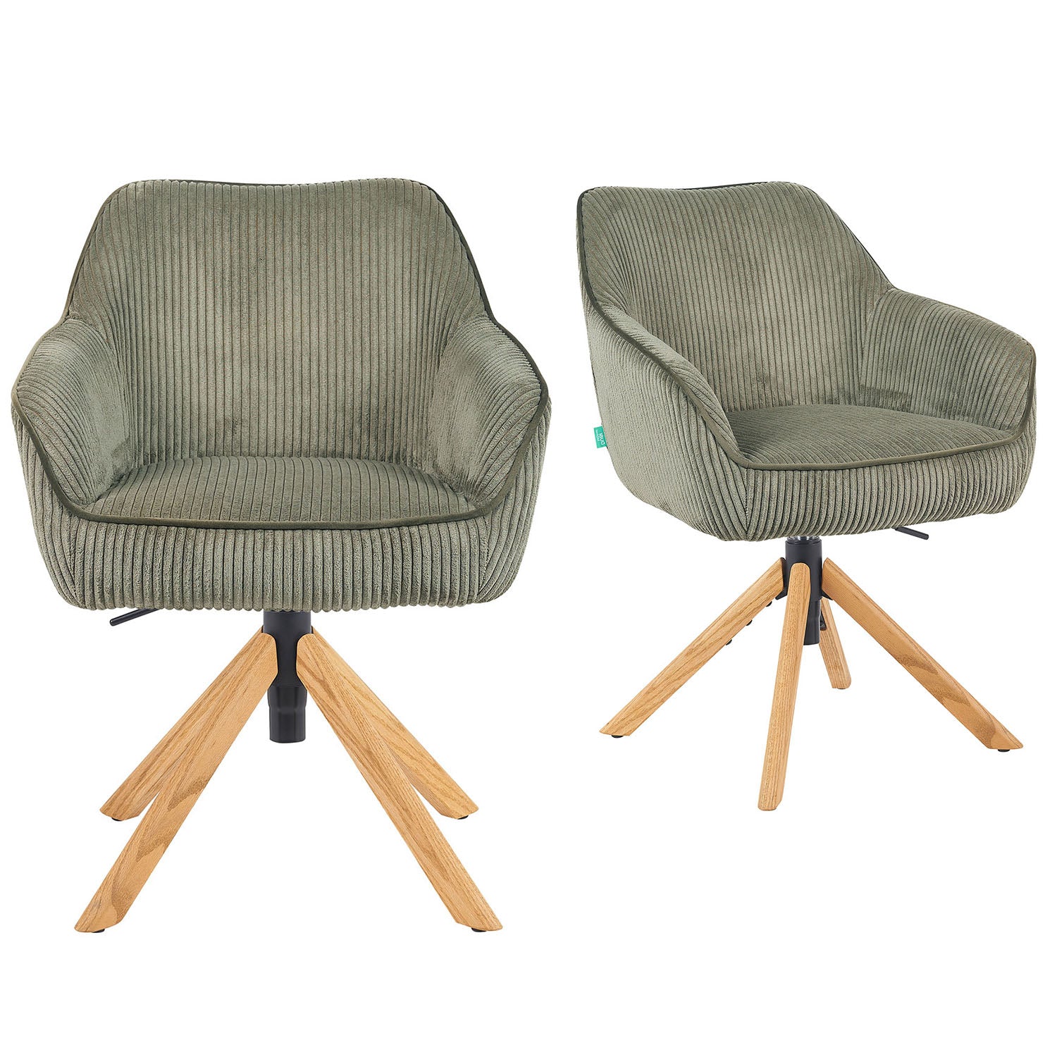 Mika-Luis 2er-Set - Polstersessel in Wildlederoptik, Cord, Webstoff