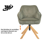 Mika-Luis 2er-Set - Polstersessel in Wildlederoptik, Cord, Webstoff