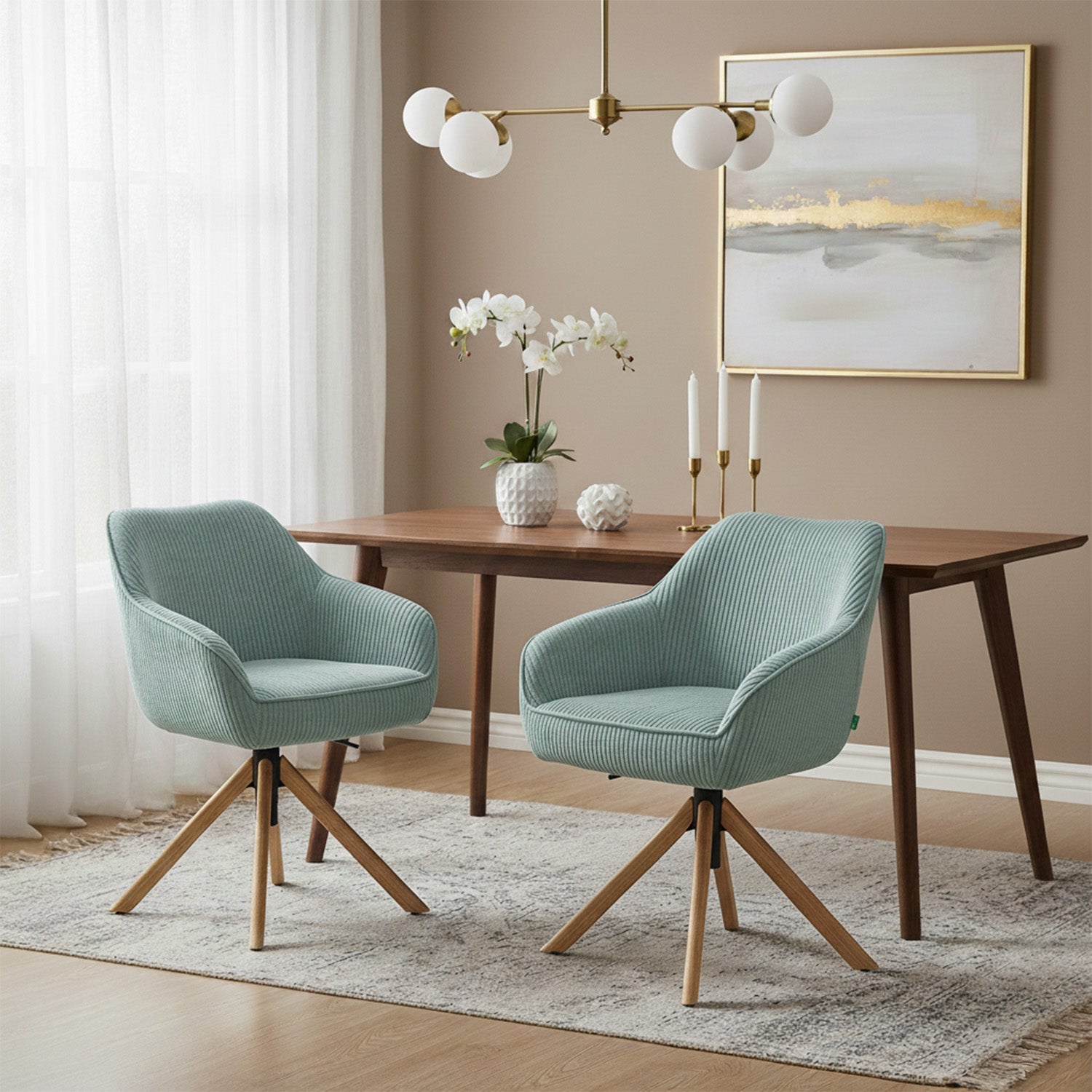 Mika-Luis 2er-Set - Polstersessel in Wildlederoptik, Cord, Webstoff