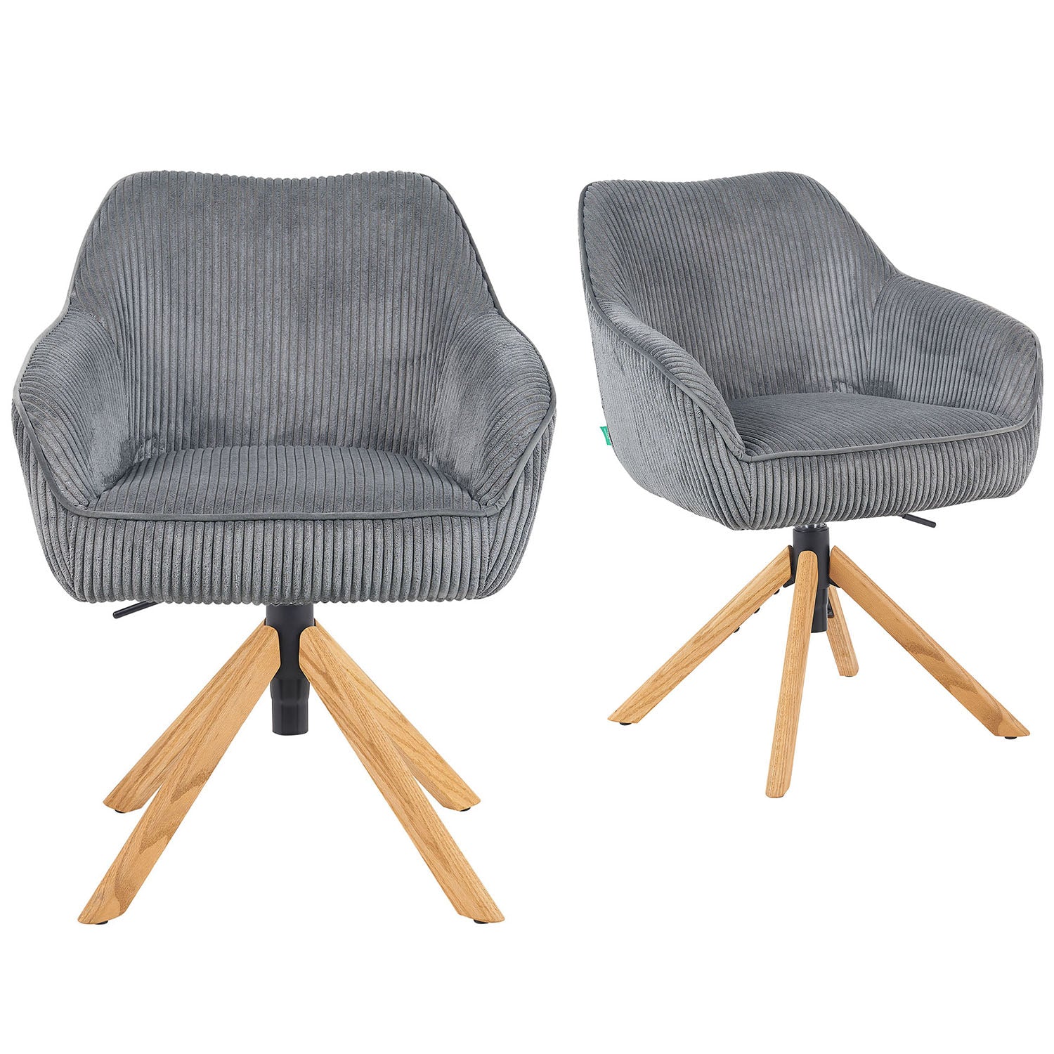 Mika-Luis 2er-Set - Polstersessel in Wildlederoptik, Cord, Webstoff