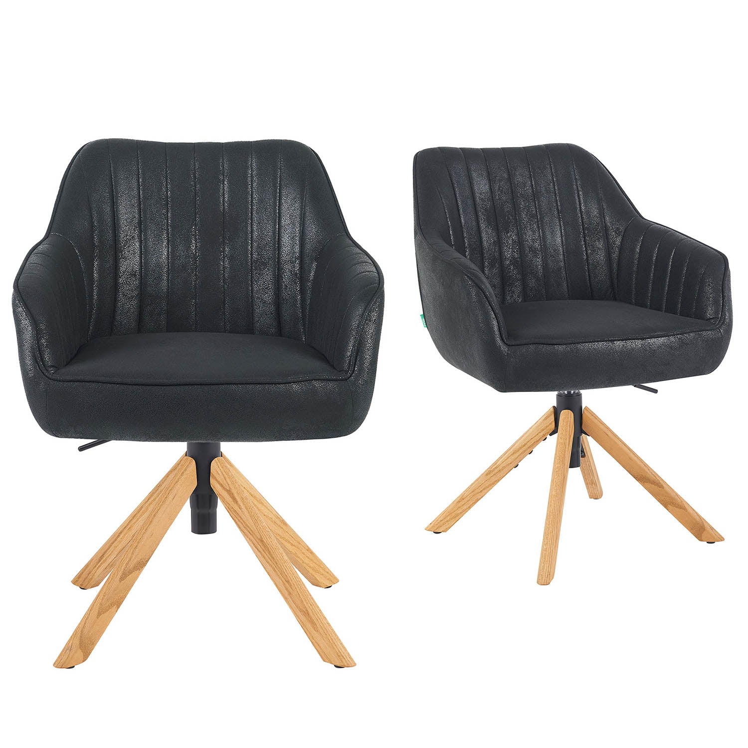 Mika-Luis 2er-Set - Polstersessel in Wildlederoptik, Cord, Webstoff