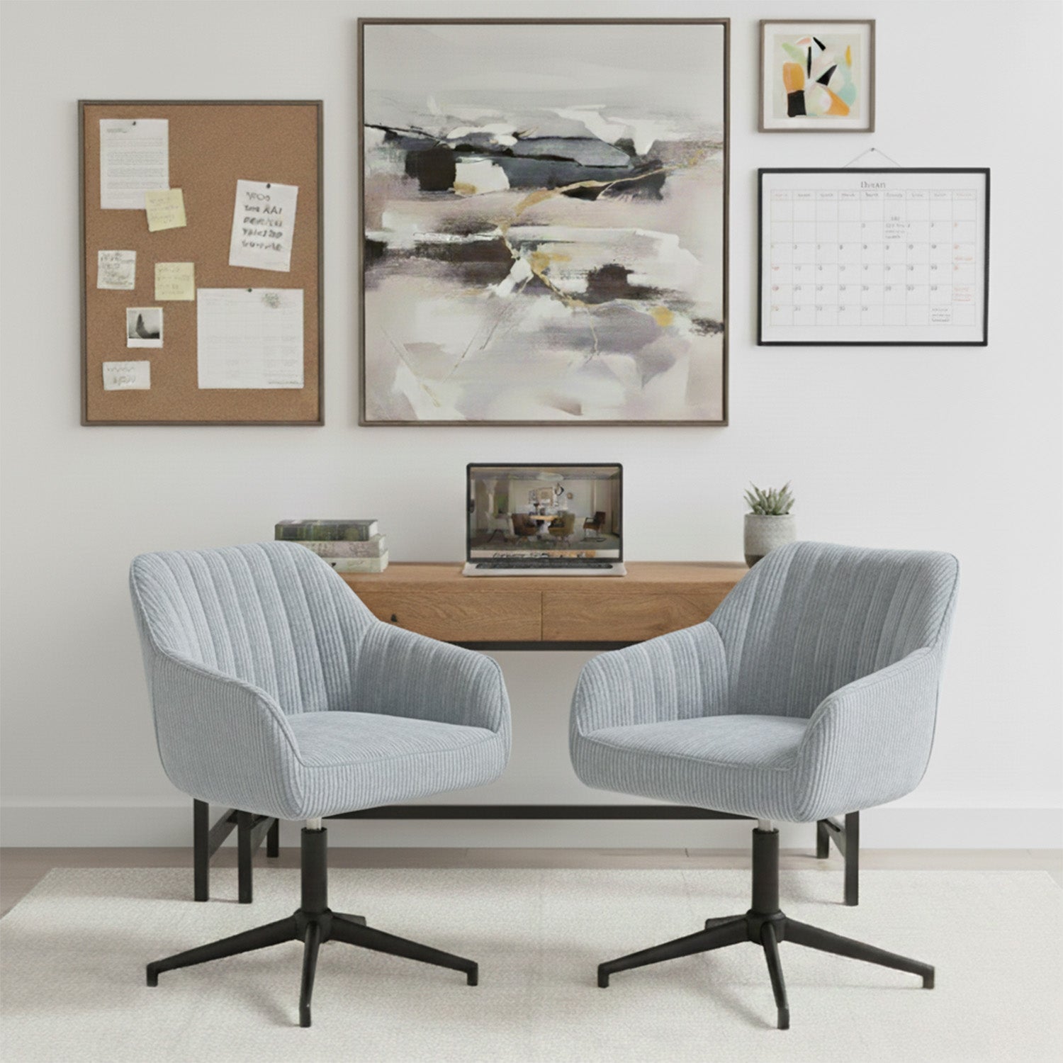 Mika-Maya 2er-Set - Drehsessel mit Federkern Polsterung