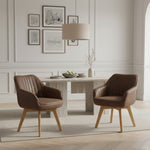 Mika-Finn 2er-Set - Drehsessel in Wildleder Optik, Cord, Webstoff Creme