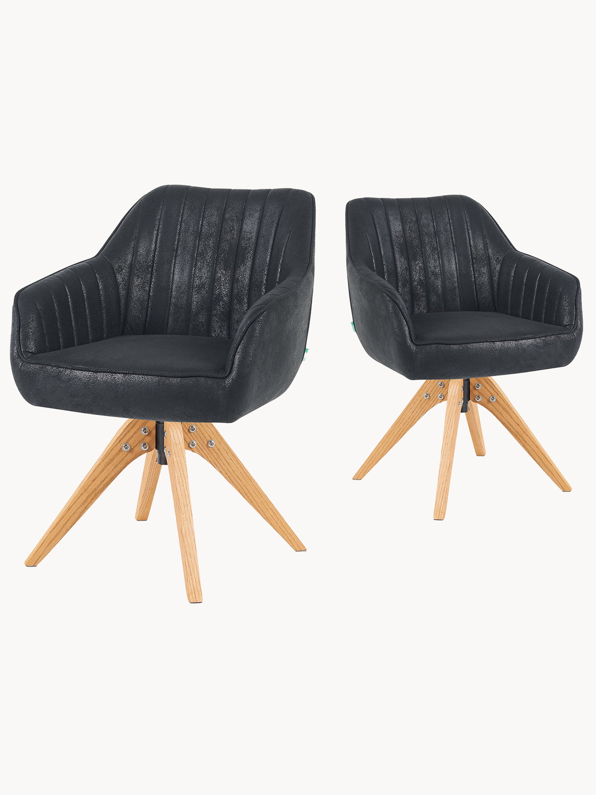 Esszimmerstuhl Mika-Finn 2er-Set | 360° drehbar | Eiche geölt Natur