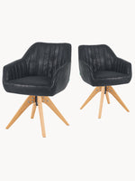 Esszimmerstuhl Mika-Finn 2er-Set | 360° drehbar | Eiche geölt Natur