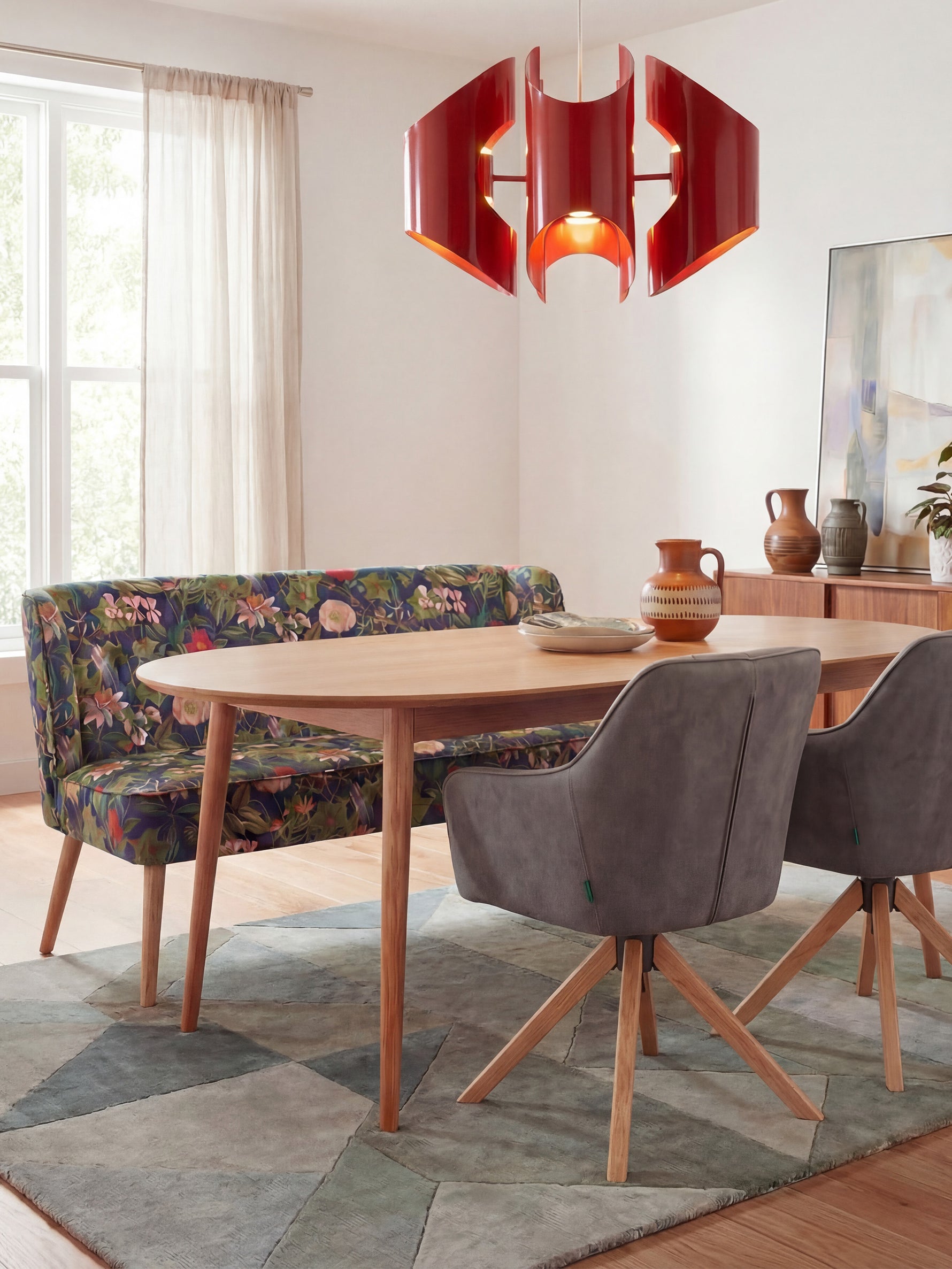 Esszimmerbank Sophia - gepolstert mit Federkern, Holzbeine aus Eiche