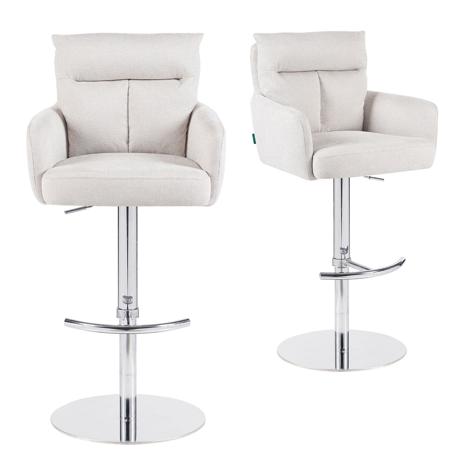 Barhocker Leo 2er-Set | Chromgestell höhenverstellbar | drehbar | DUBI Möbel