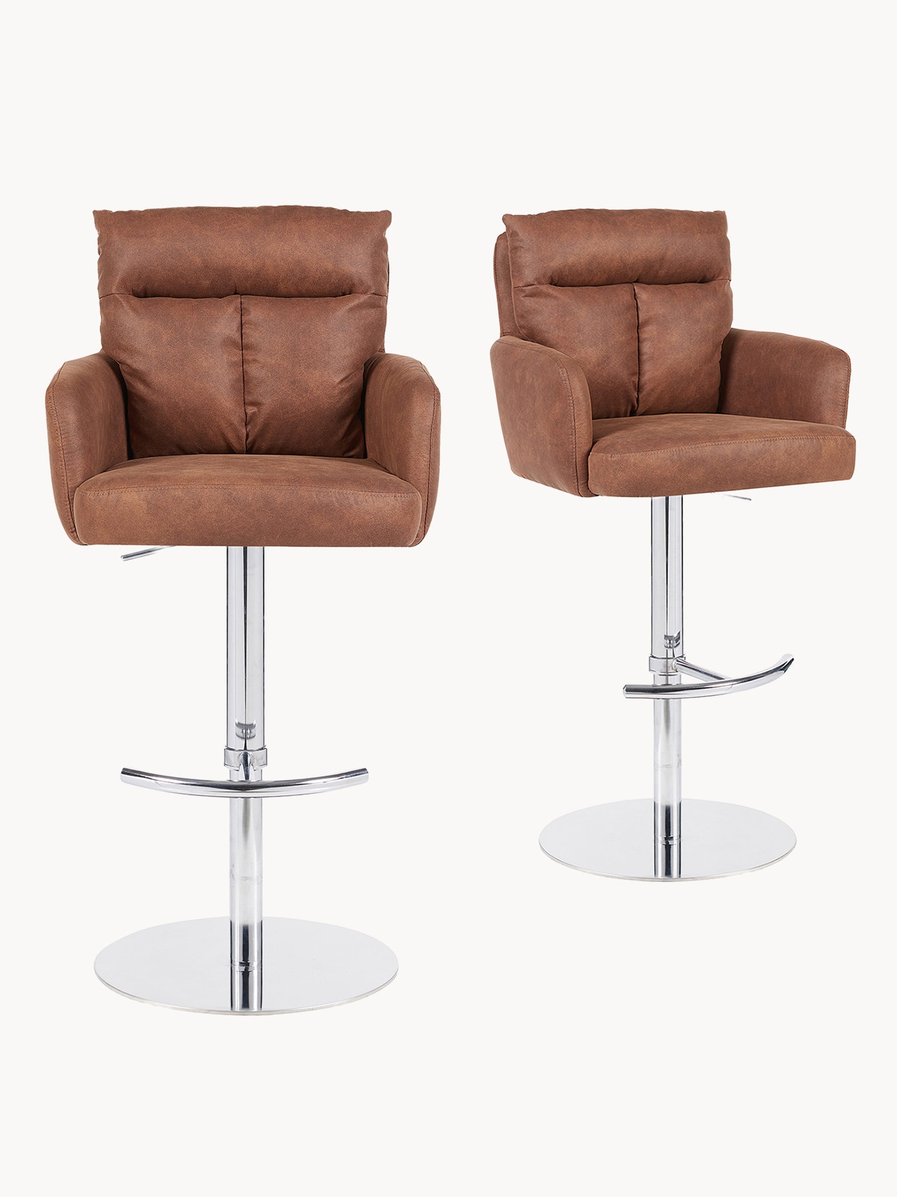 Barhocker Leo 2er-Set - Kunstleder oder Webstoff