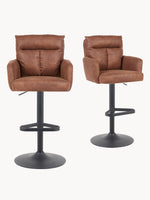 Barhocker Leo 2er-Set - Kunstleder oder Webstoff