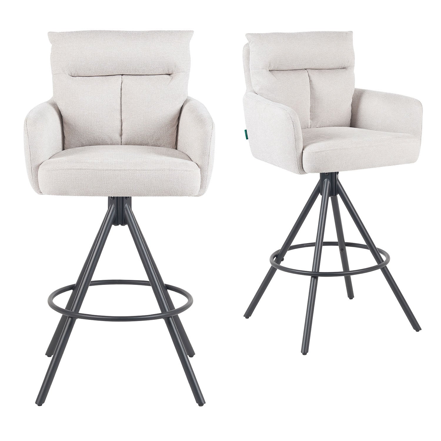 Barhocker Lio 2er-Set | Gestell Matt-Schwarz | drehbar | DUBI Möbel