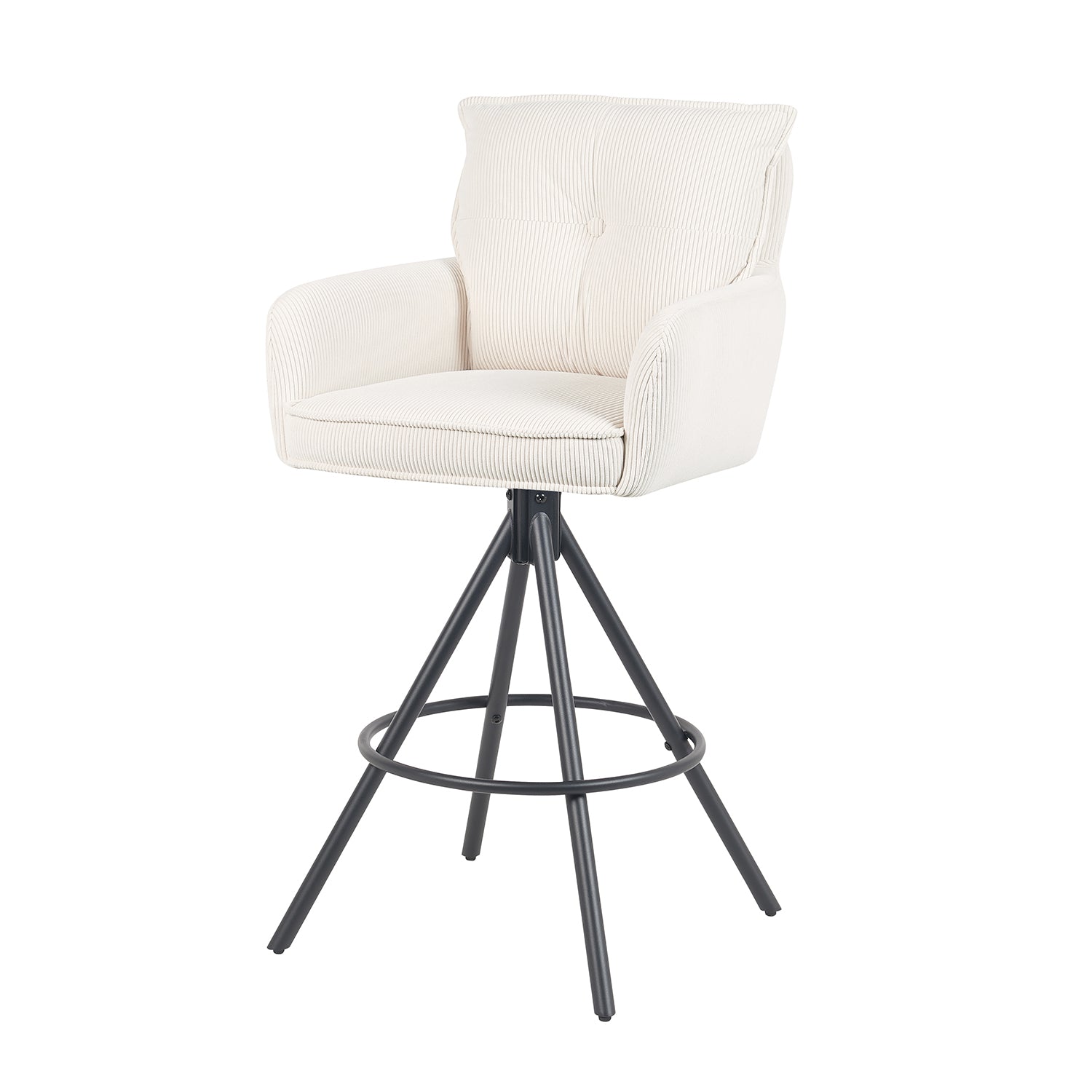 Barhocker Nila 2er-Set | Gestell Matt-Schwarz | drehbar | DUBI Möbel