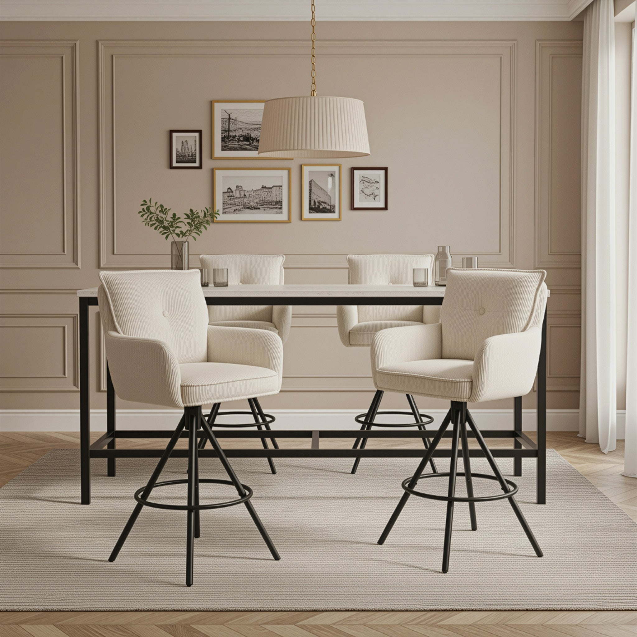 Barhocker Nila 2er-Set | Gestell Matt-Schwarz | drehbar | DUBI Möbel