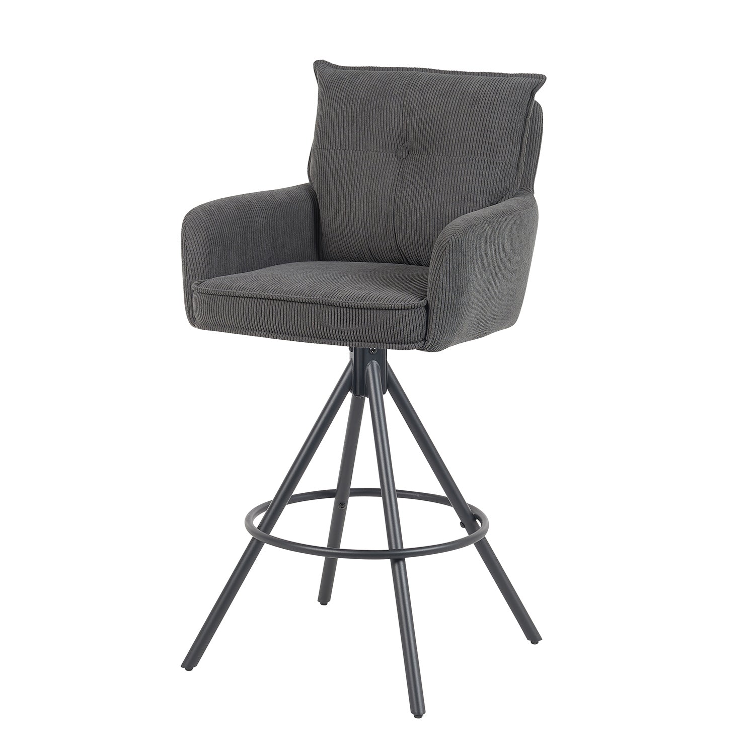 Barhocker Nila 2er-Set | Gestell Matt-Schwarz | drehbar | DUBI Möbel
