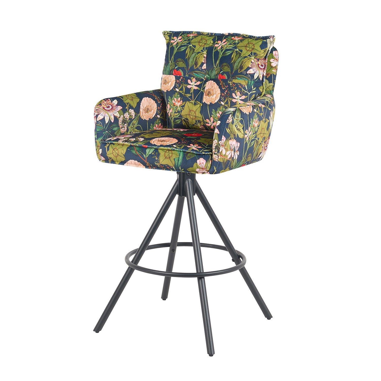 Barhocker Nila 2er-Set | Gestell Matt-Schwarz | drehbar | DUBI Möbel