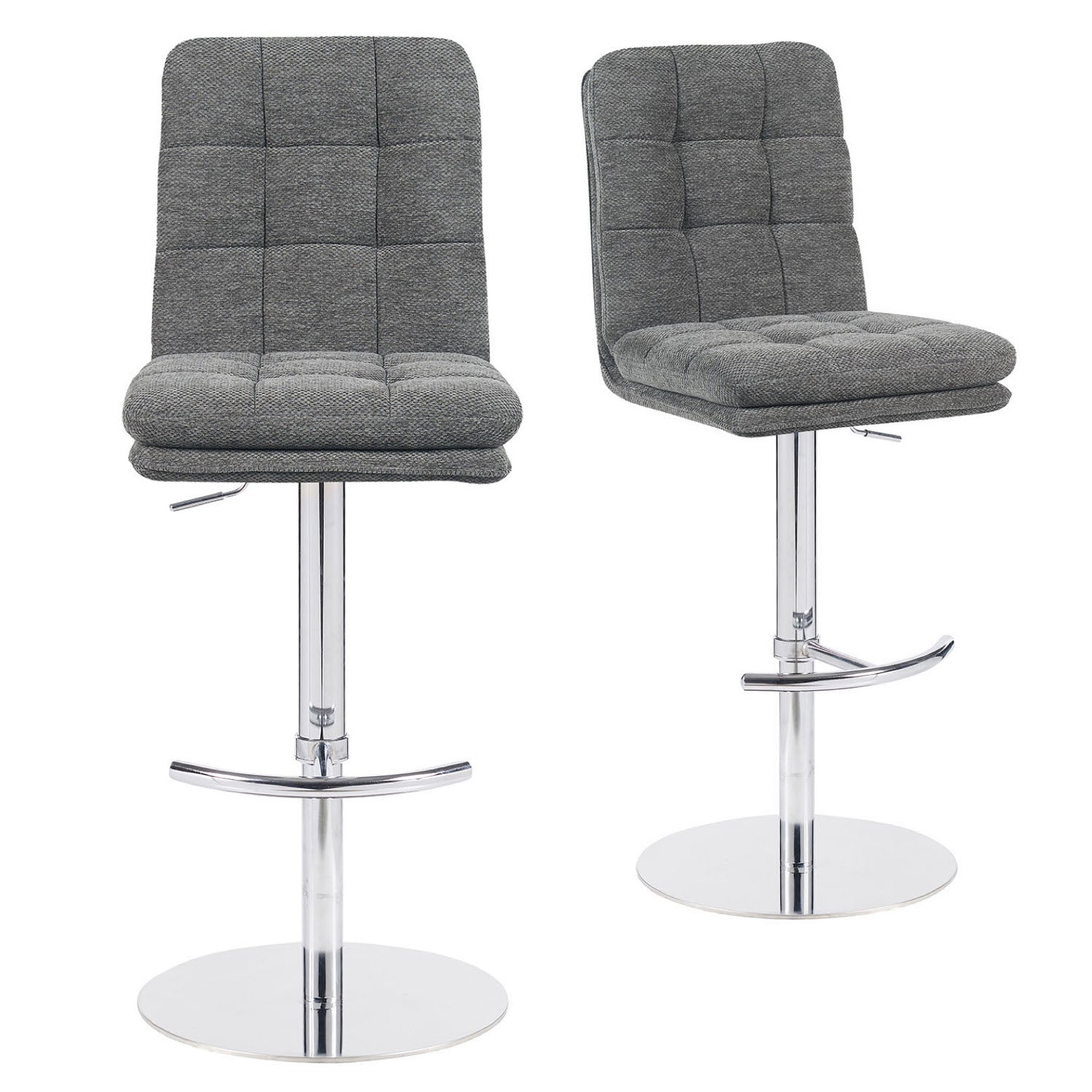 Barhocker Juno 2er-Set | Chromgestell höhenverstellbar | drehbar | DUBI Möbel