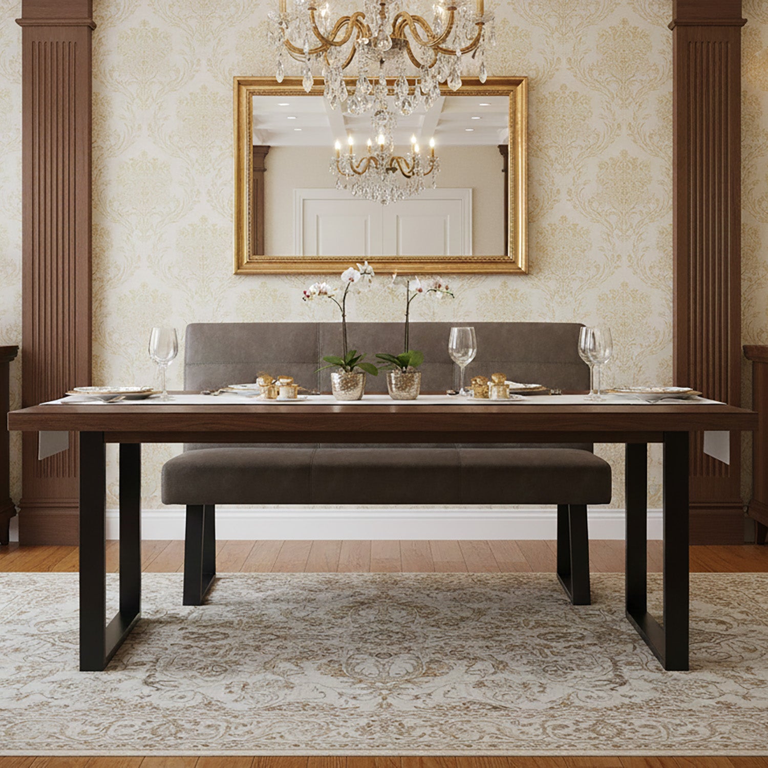 Esszimmerbank JOYCE - Federkernpolsterung, mit Metallgestell