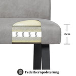 Esszimmerbank JOYCE - Federkernpolsterung, mit Metallgestell