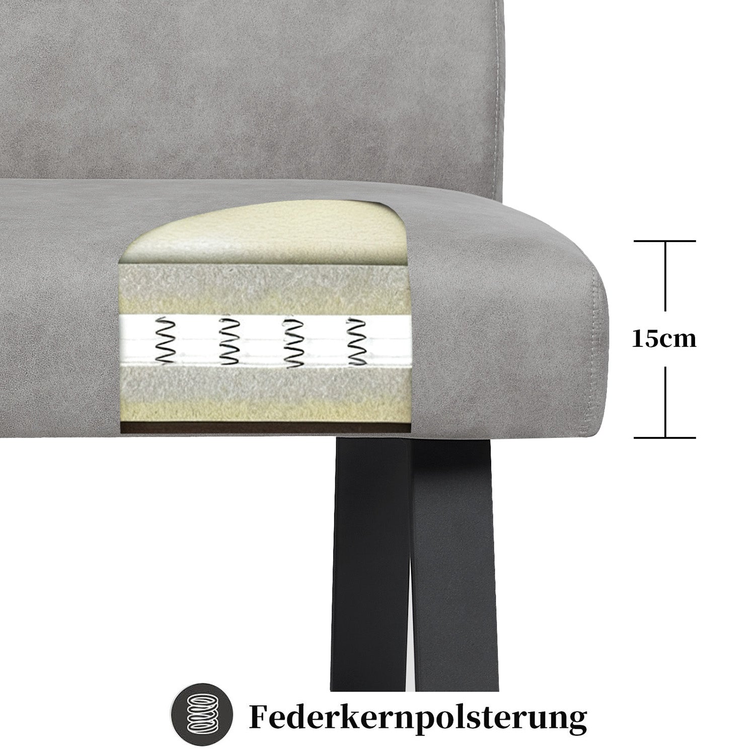 Esszimmerbank JOYCE - Federkernpolsterung, mit Metallgestell