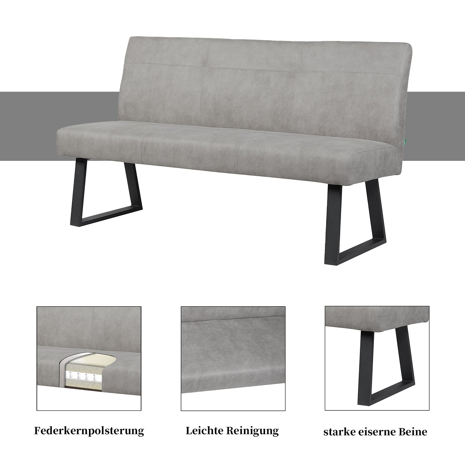 Esszimmerbank JOYCE - Federkernpolsterung, mit Metallgestell