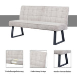 Esszimmerbank Clara - Federkernpolsterung, mit Metallgestell