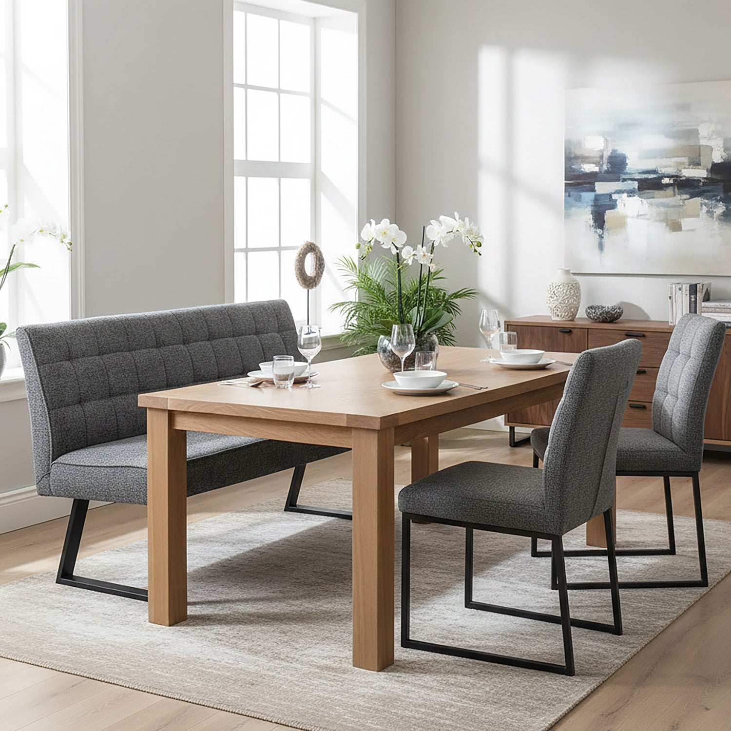 Esszimmerbank Clara - Federkernpolsterung, mit Metallgestell