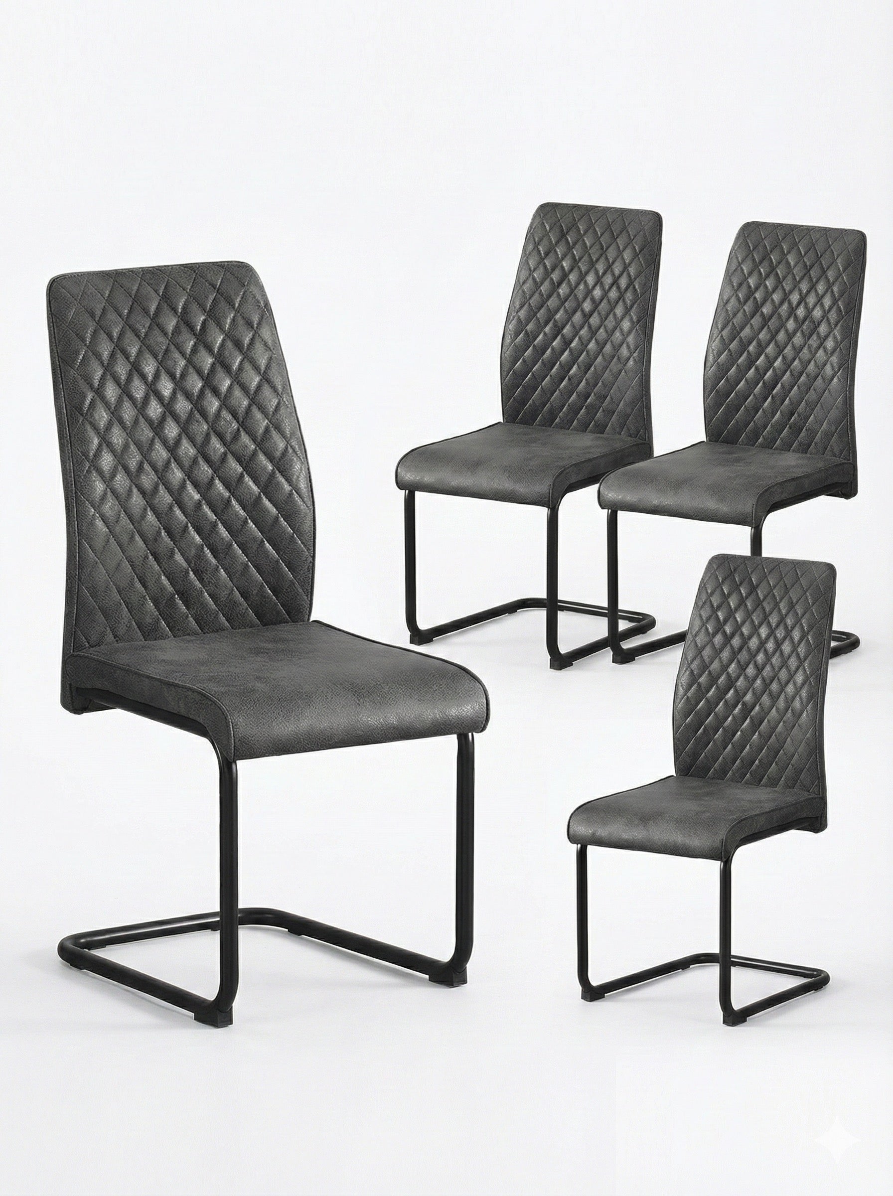 THEO – Schwingstuhl mit Steppdesign in Kunstlederbezug