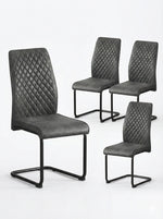 Esszimmerstühle 2er Set THEO – Schwingstuhl mit Steppdesign & Kunstlederbezug