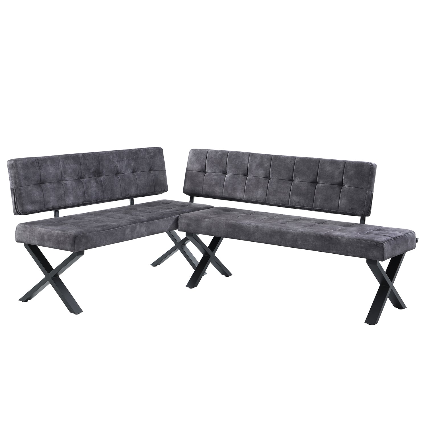 Eckbank EKA - Modulare Eckbank mit X Gestell beidseitig montierbar