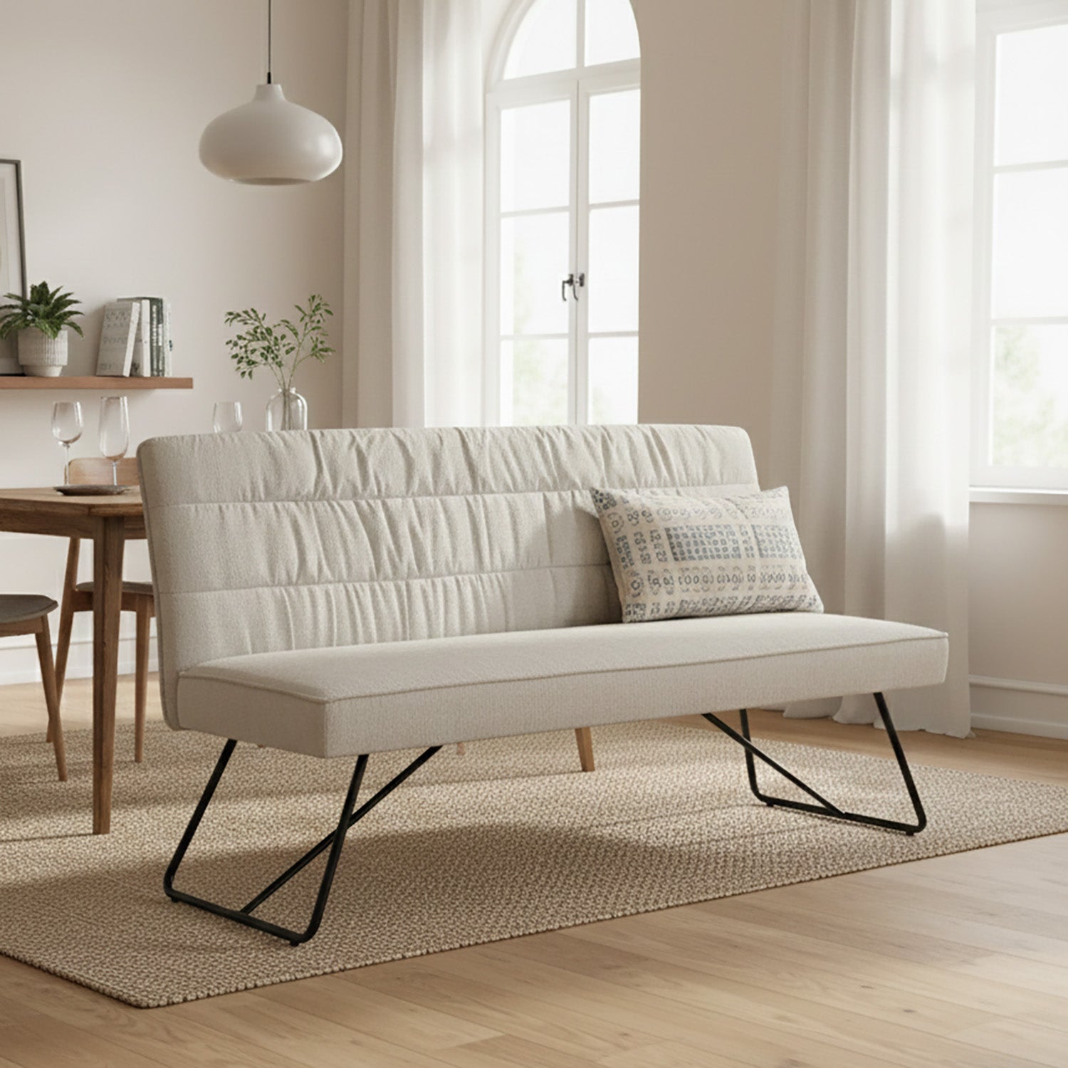 Esszimmerbank HANNAH, gepolstert, mit Metallgestell