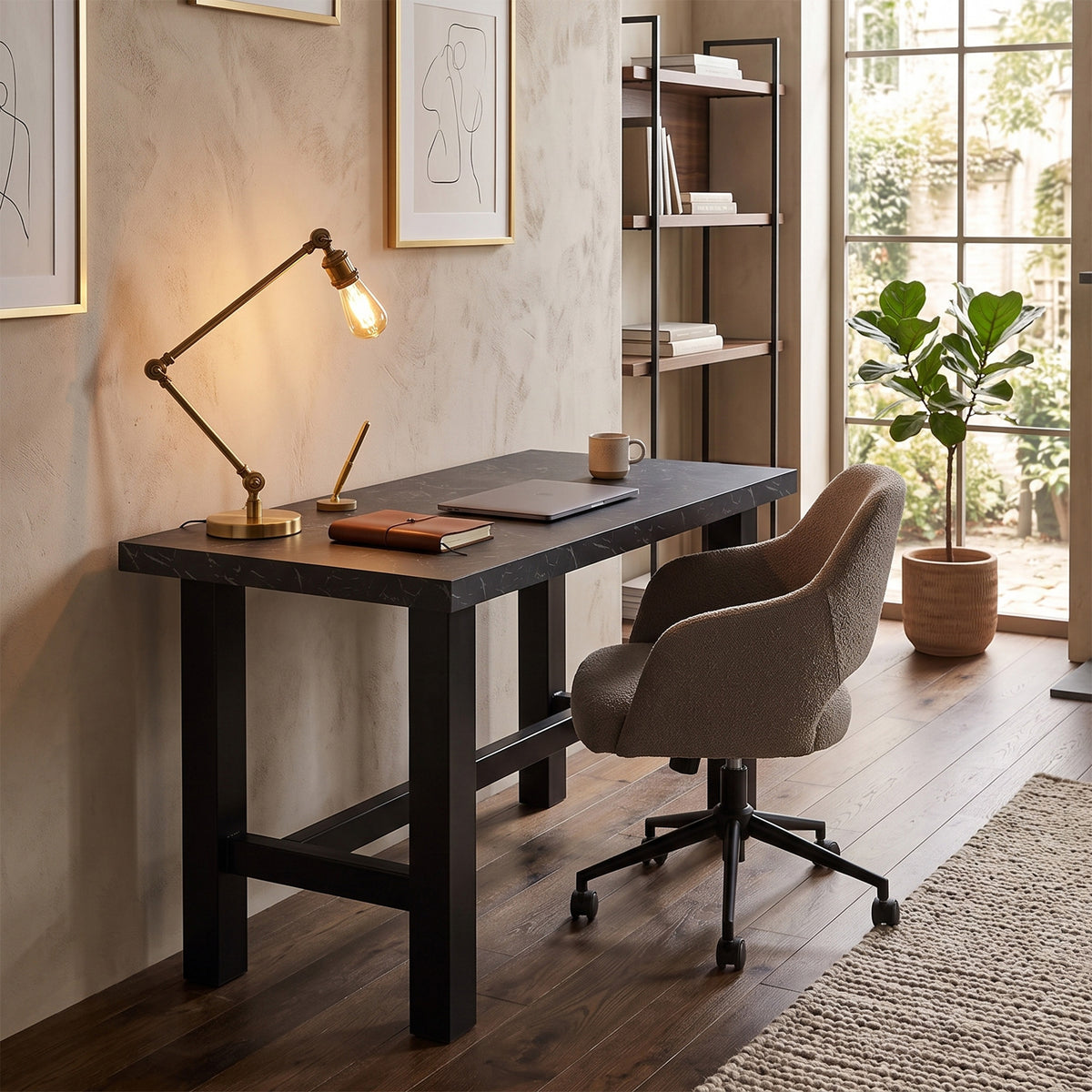 Schreibtisch THOR - stabiler Home Office Tisch in Industrie-Design