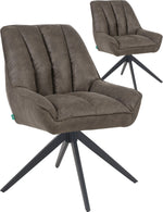 Esszimmerstuhl Mika-Zoe 2er-Set | 360° drehbar | Metall pulverbeschichtet Matt-Schwarz