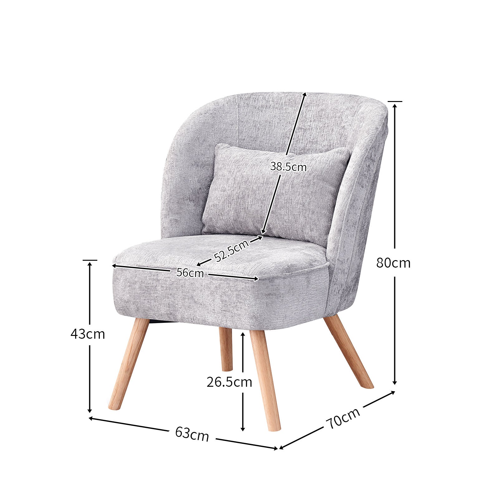 Wohnzimmersessel YOYO- Cocktailsessel mit Holzbeinen