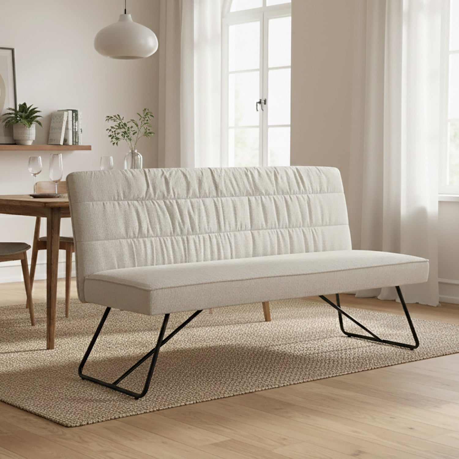 Esszimmerbank HANNAH, gepolstert, mit Metallgestell