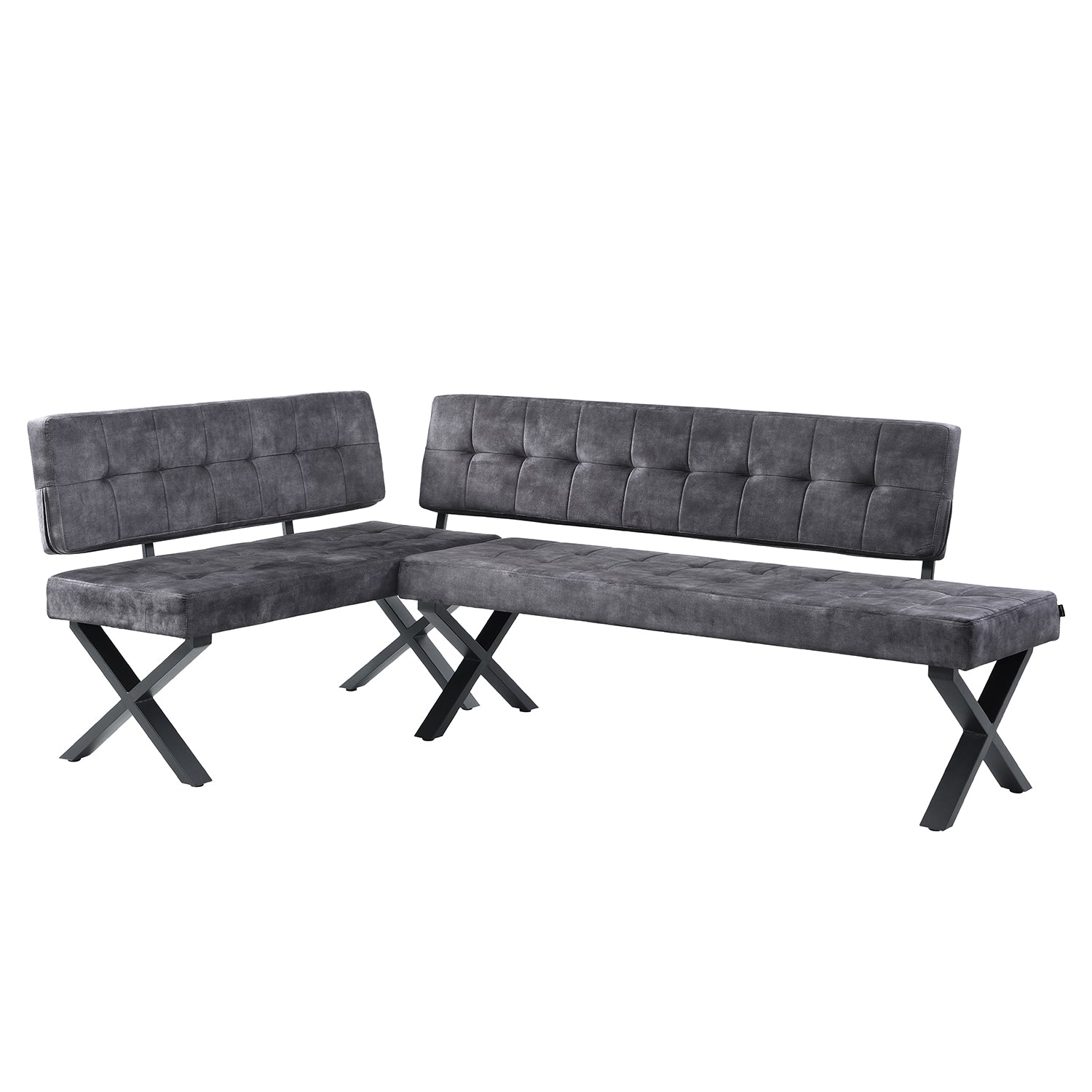 Eckbank EKA - Modulare Eckbank mit X Gestell beidseitig montierbar