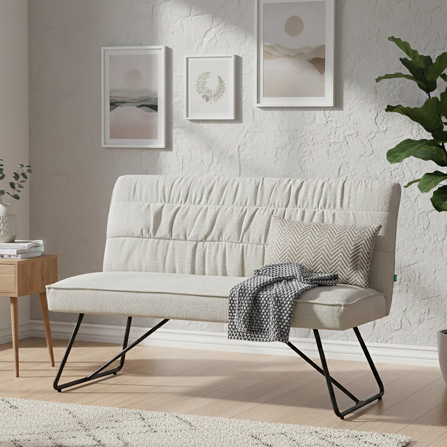 Esszimmerbank HANNAH, gepolstert, mit Metallgestell