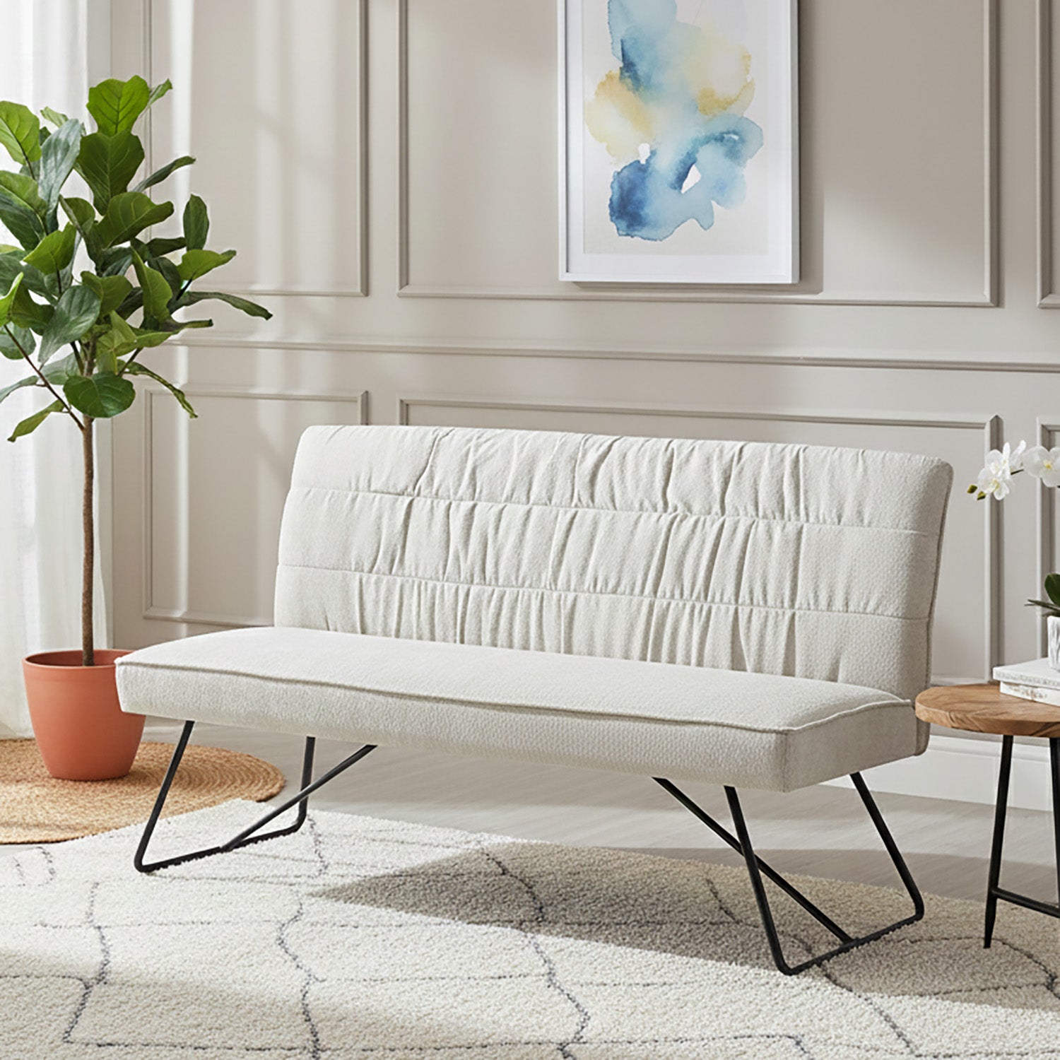 Esszimmerbank HANNAH, gepolstert, mit Metallgestell