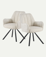 Esszimmerstühle THOMAS-ELLA 2er Set, 180° drehbar mit Rückholfunktion