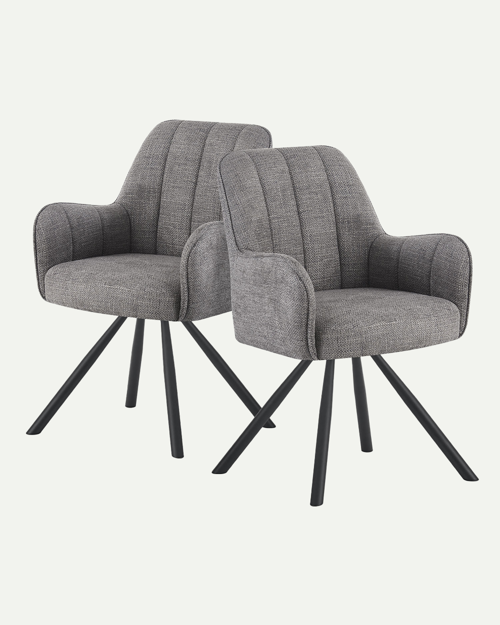 Esszimmerstühle THOMAS-ELLA 2er Set, 180° drehbar mit Rückholfunktion