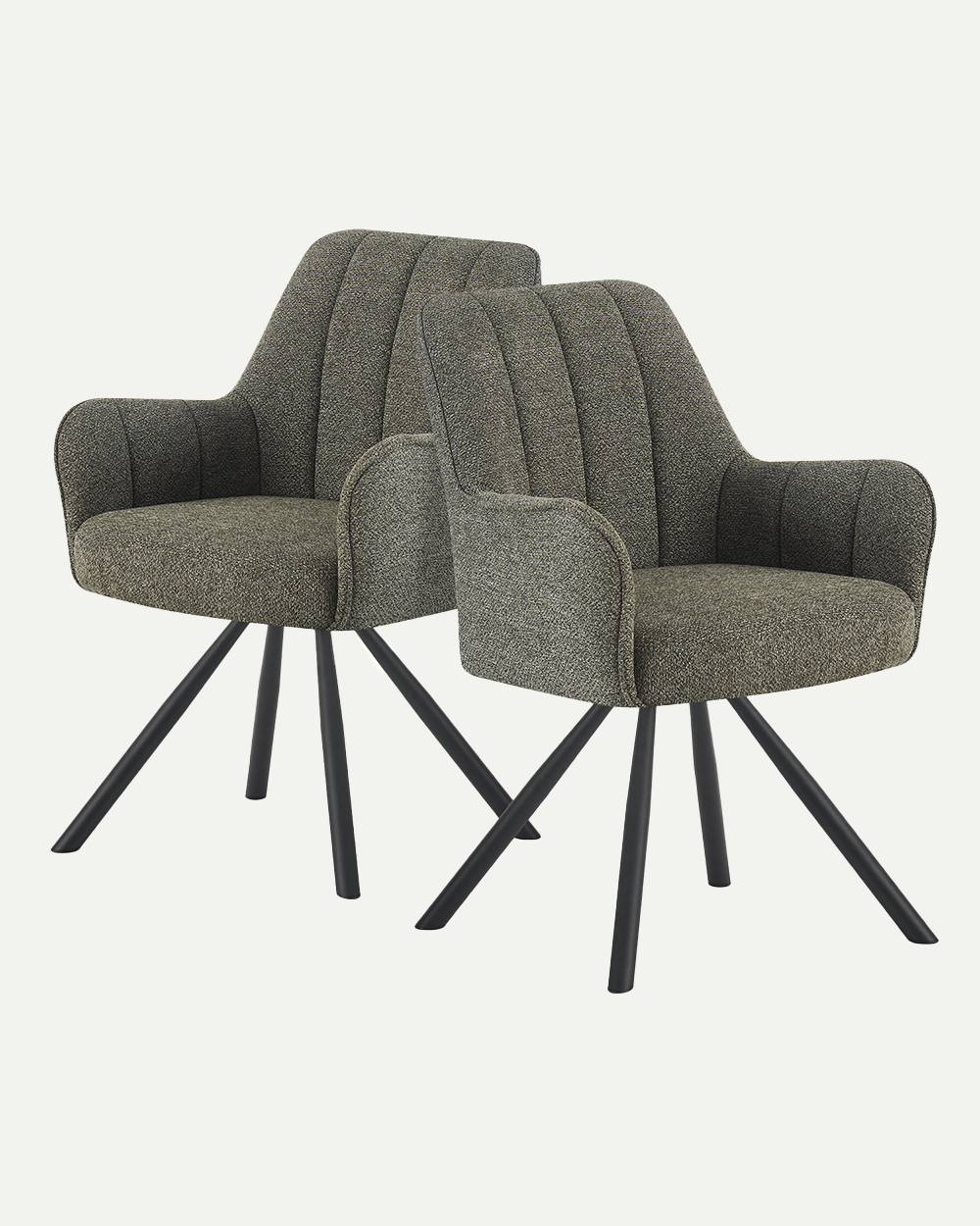 Esszimmerstühle THOMAS-ELLA 2er Set, 180° drehbar mit Rückholfunktion