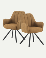 Esszimmerstühle THOMAS-ELLA 2er Set, 180° drehbar mit Rückholfunktion