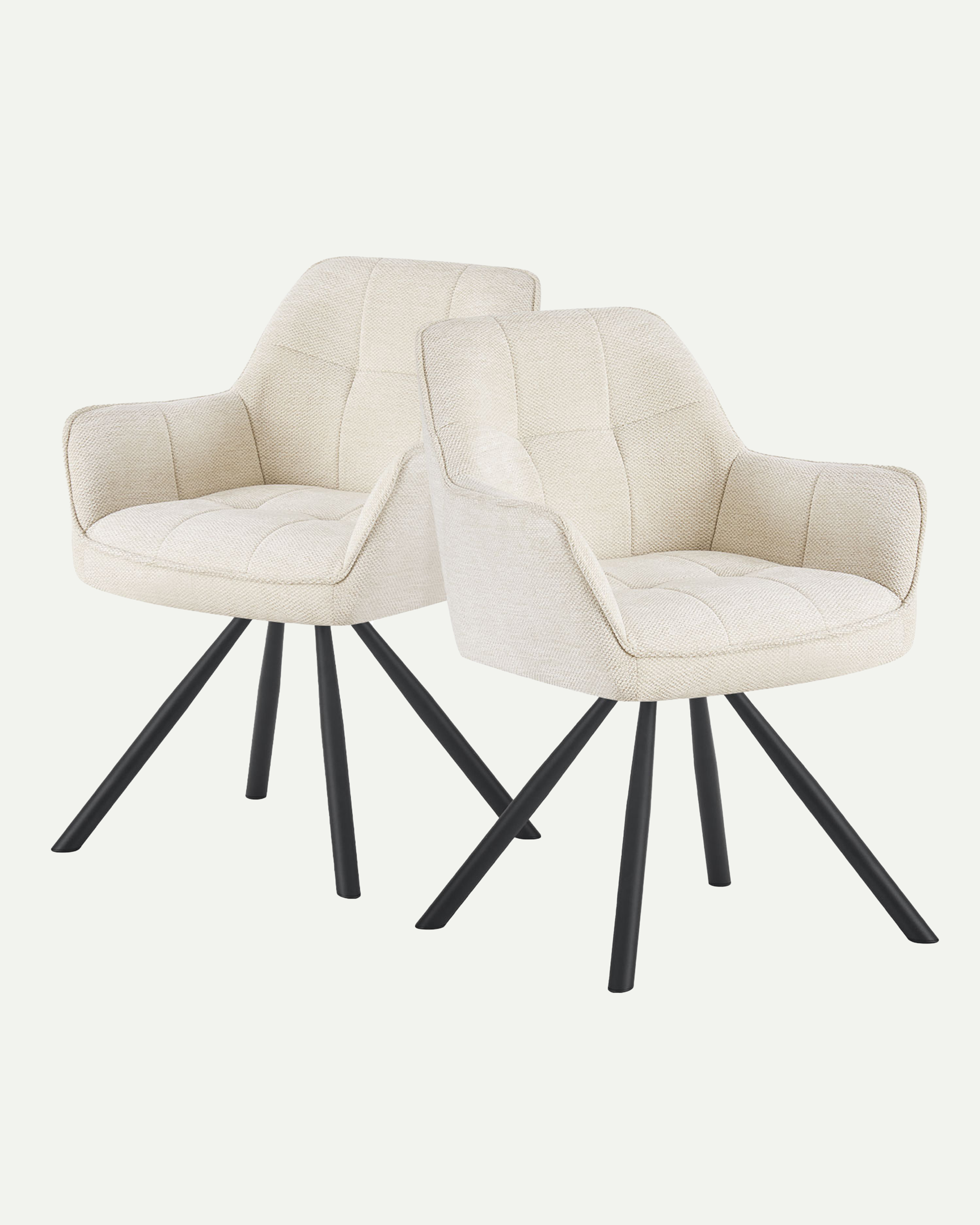 RETOURENRÜCKLÄUFER Esszimmerstuhl Thomas | 180° drehbar mit Rückholfunktion | Creme| DUBI Möbel