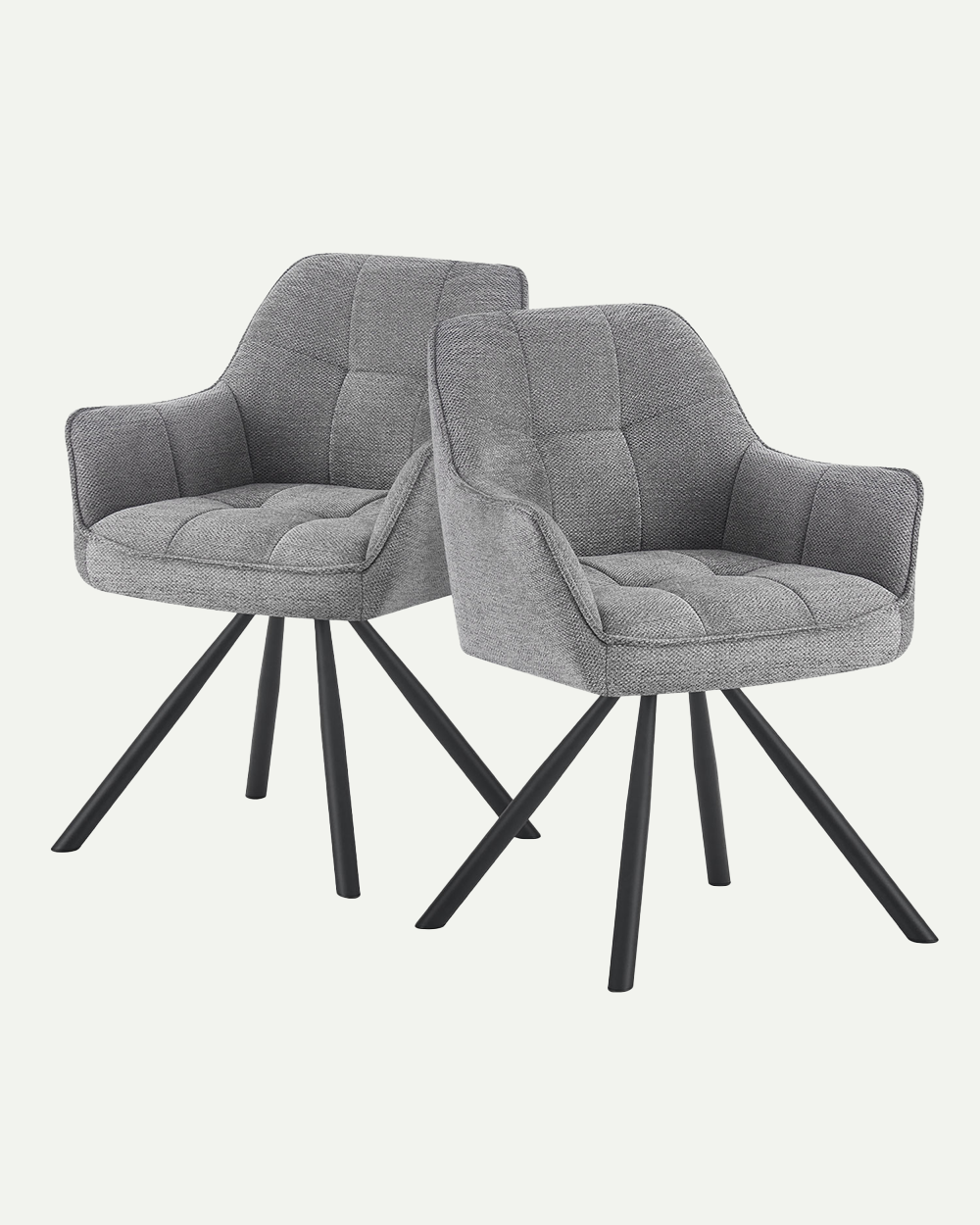 THOMAS-LENI 2er Set - Drehstuhl 180° drehbar mit Rückholfunktion